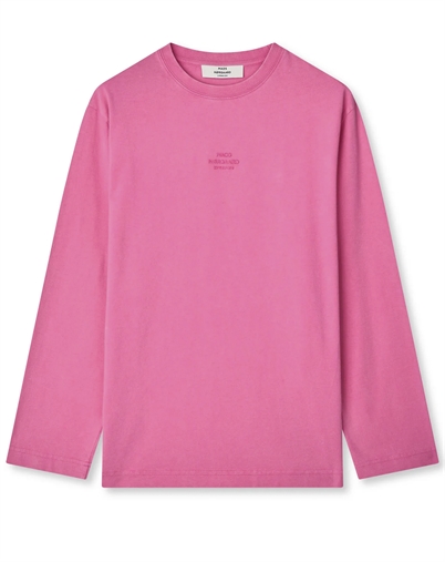 Mads Nørgaard - Cotton Jersey Jerry Tee Langarm - Carmine Rose